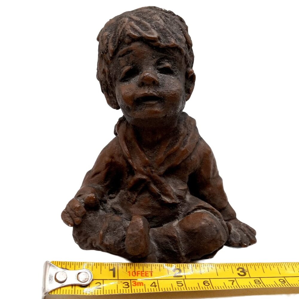 Boy In Sailor Suit Sculpture Babs Mellor Vintage OOAK Art Toddler Kid Statue - Picture 12 of 13
